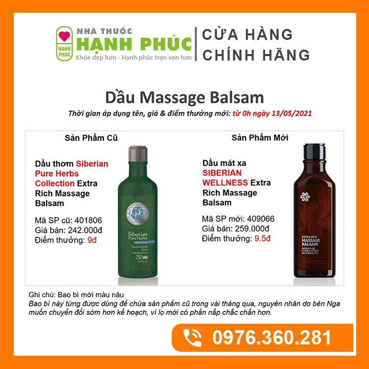 Dầu Extra Rich Massage Balsam Siberian