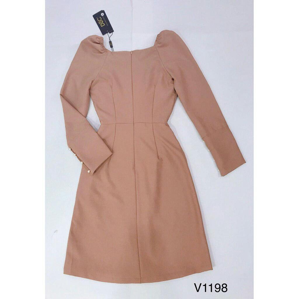 Đầm xòe màu nude thiết kế V1198