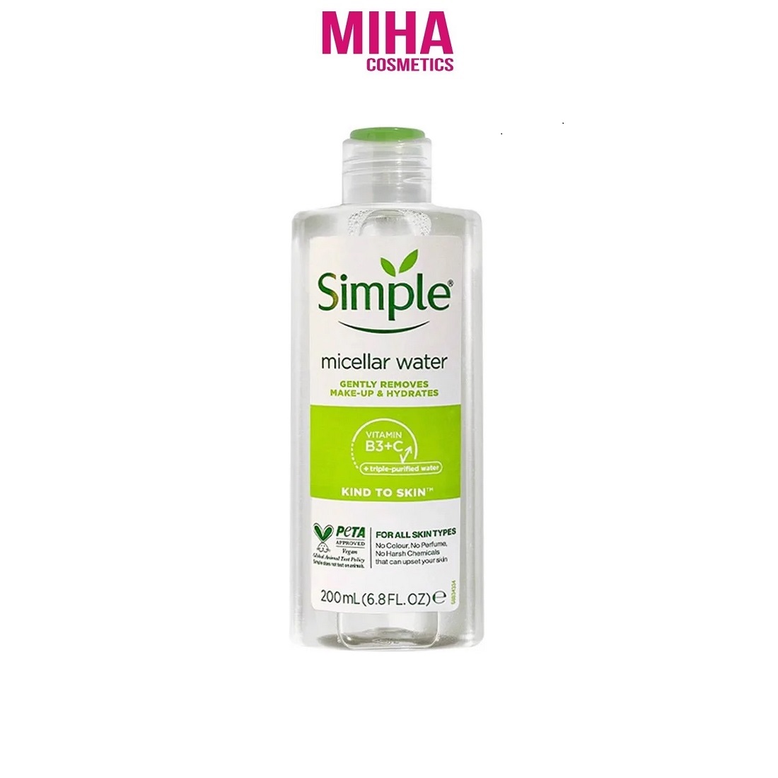 Nước Tẩy Trang Simple Làm Sạch Trang Điểm Và Cấp Ẩm Micellar Cleansing Water 200ml