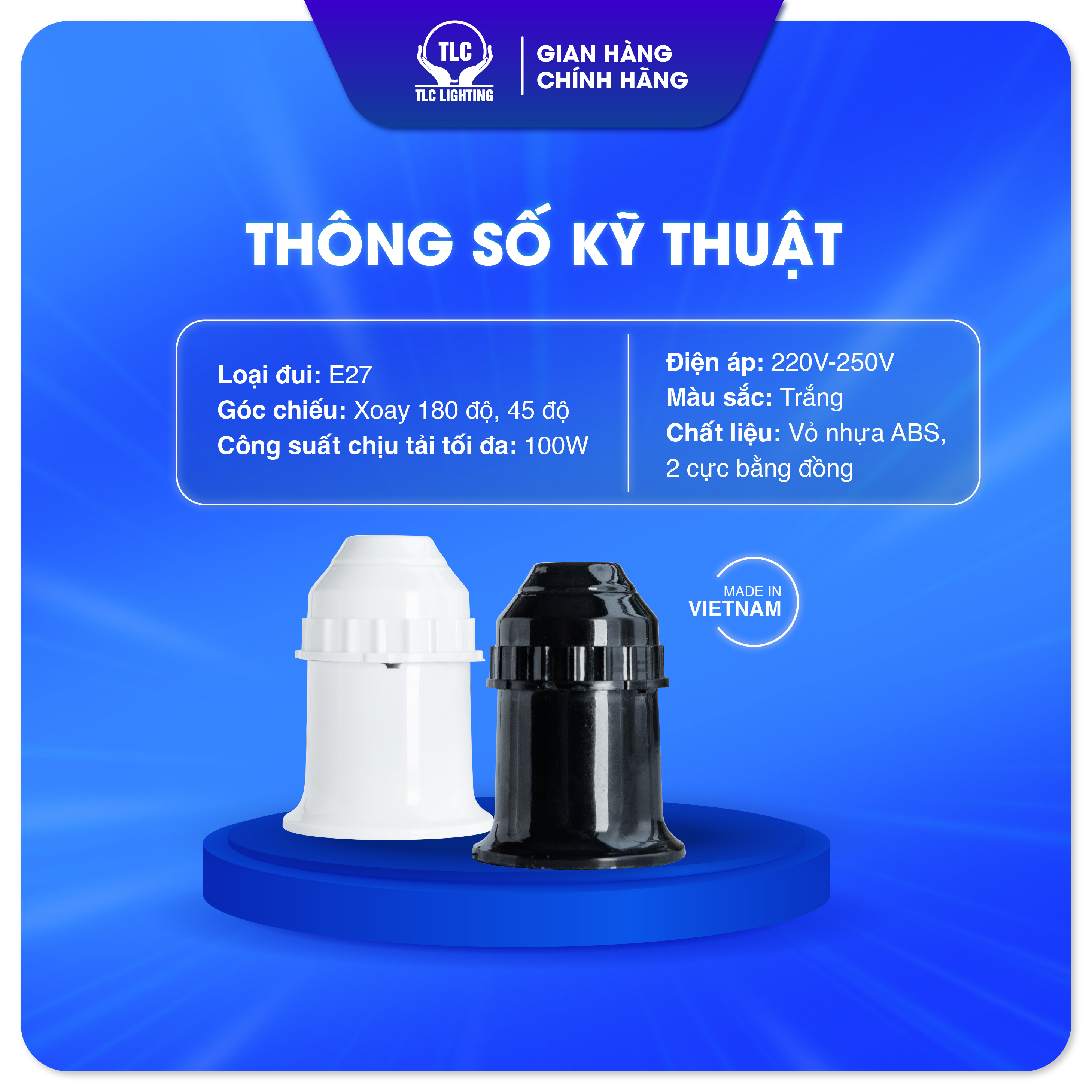 [SALE] Đui Đèn E27 Không Dây TLC LIGHTING