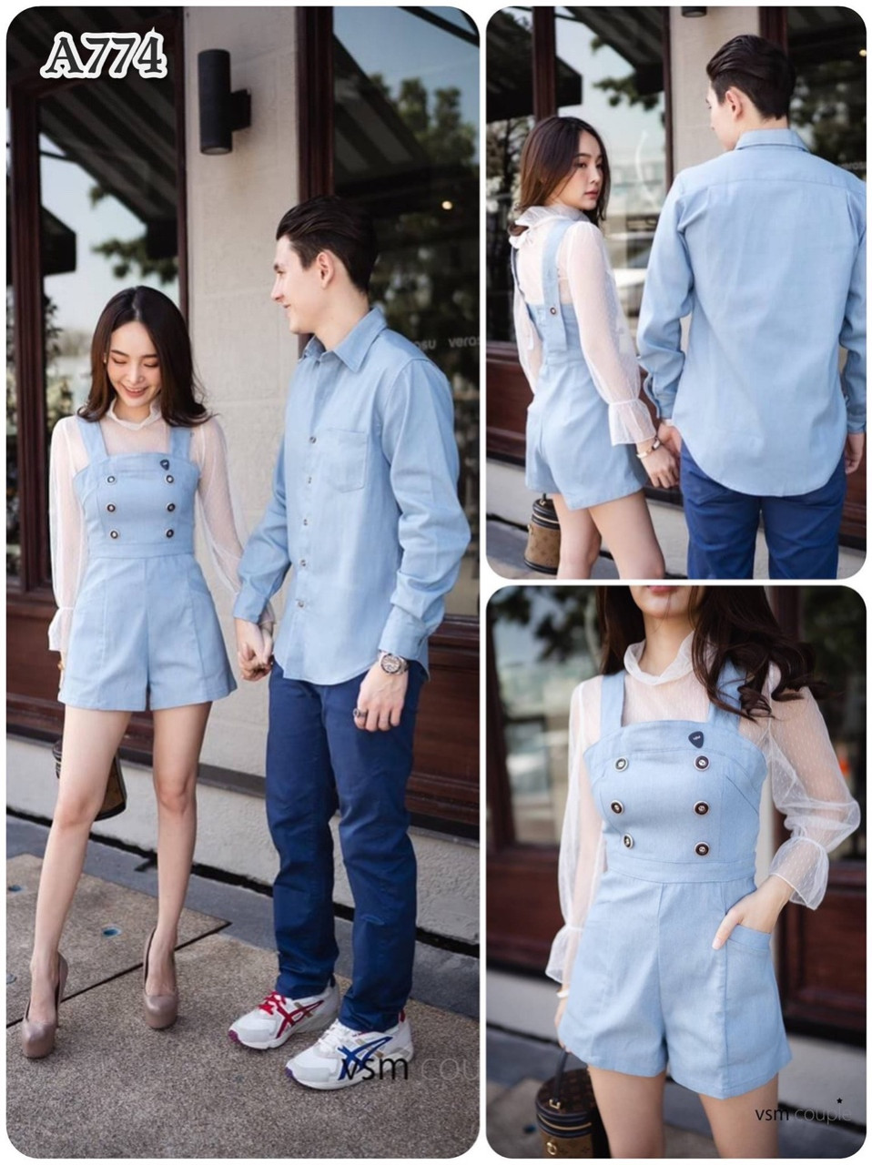 [HCM]đồ đôi nam nữ áo sơ mi+đầm cao cấp