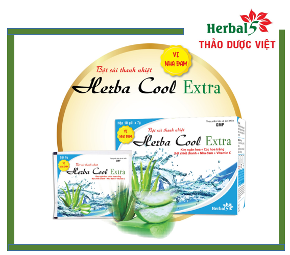 Bột Sủi Thanh Nhiệt Herbacool Vị Nha Đam (10gói x 7g)