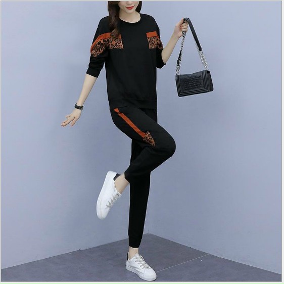 SET BỘ THUN THỂ THAO PHỐI DA BEO