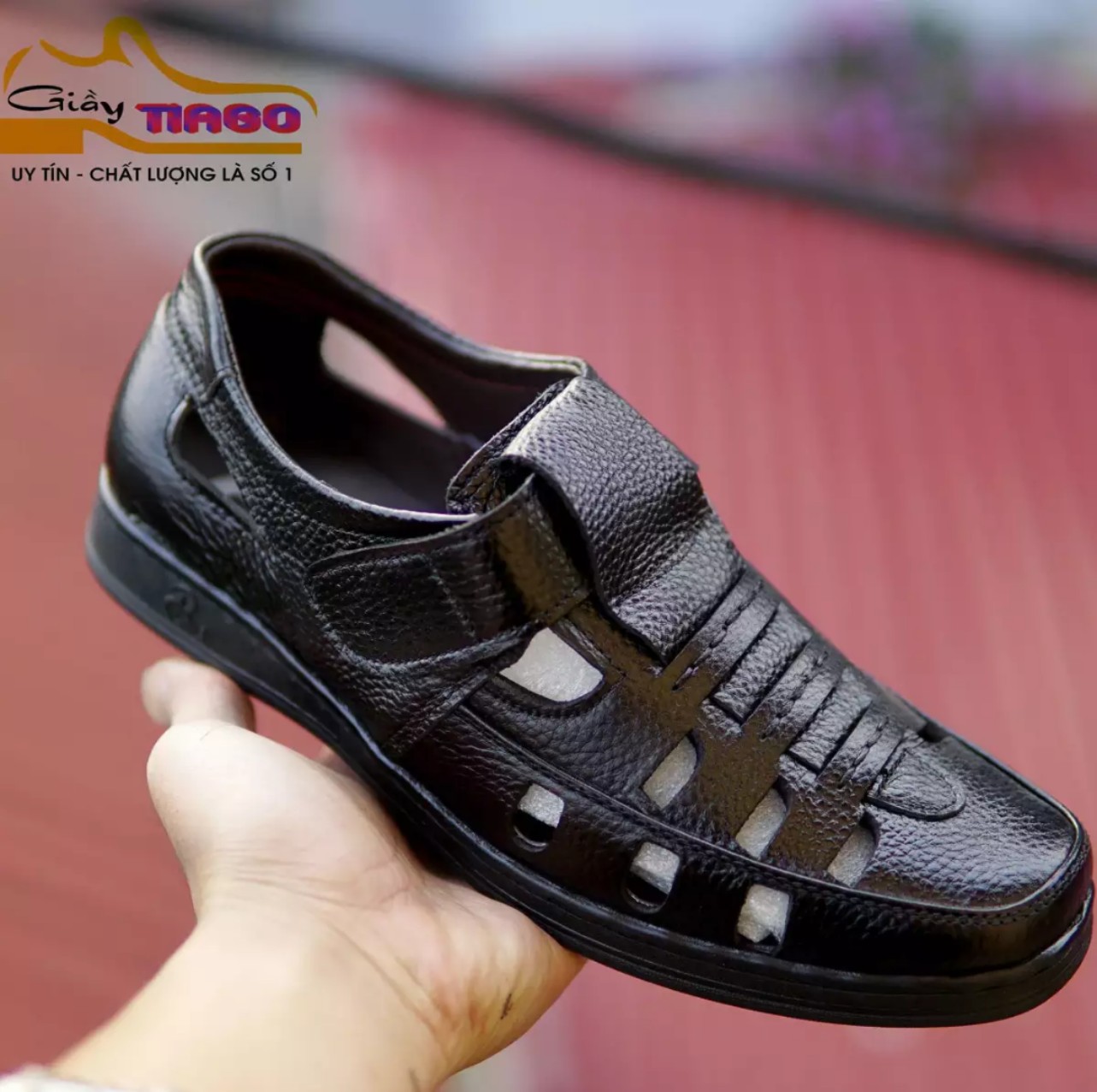 giầy giọ nam da bò thoáng mát giầy hè nam