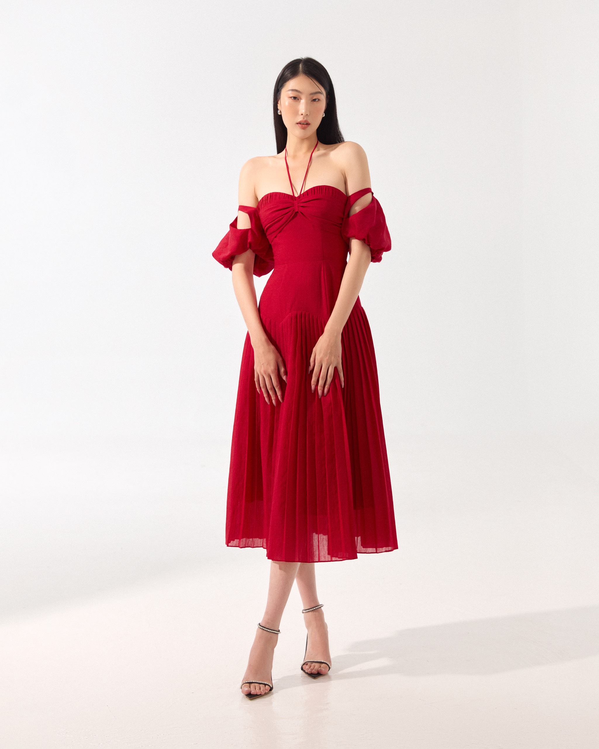Đầm dài dập ly CHLOVERSTUDIO Della midi dress