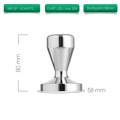 [HCM]Tamper nén cà phê máy espresso tay cầm Inox