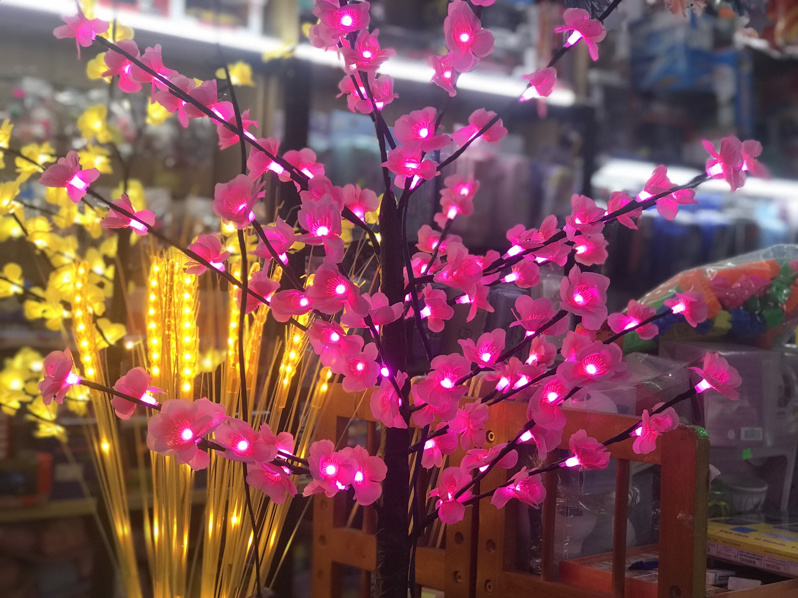 Bông lúa vàng led trang trí bó 10 bông tặng kèm phíc cắm