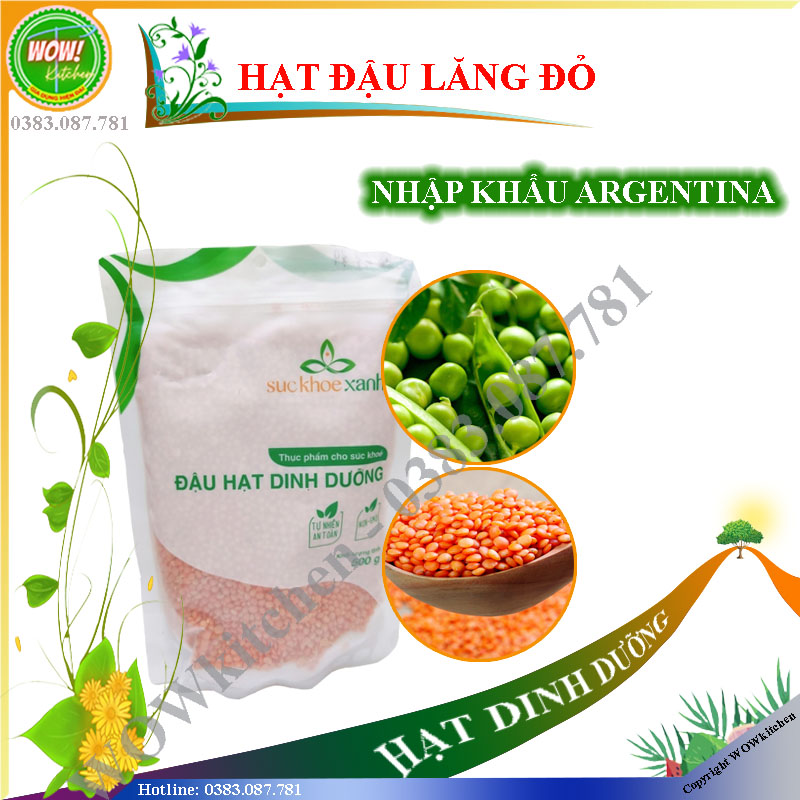 [500g] Đậu lăng đỏ - Nhập khẩu ARGENTINA