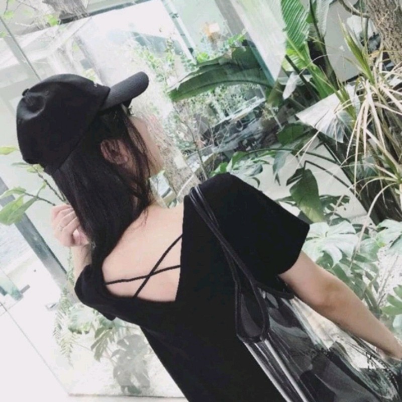 ĐẦM SUÔNG CỔ V ĐAN DÂY - VÁY, ĐẦM THUN SUÔNG