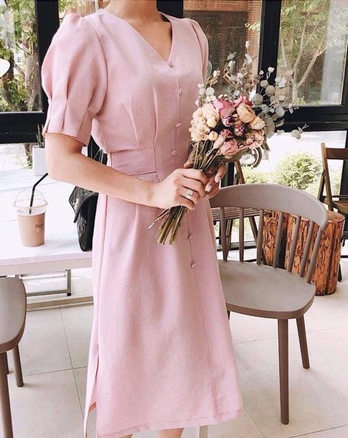 [HCM]Đầm suông dài 3 màu tay xếp li