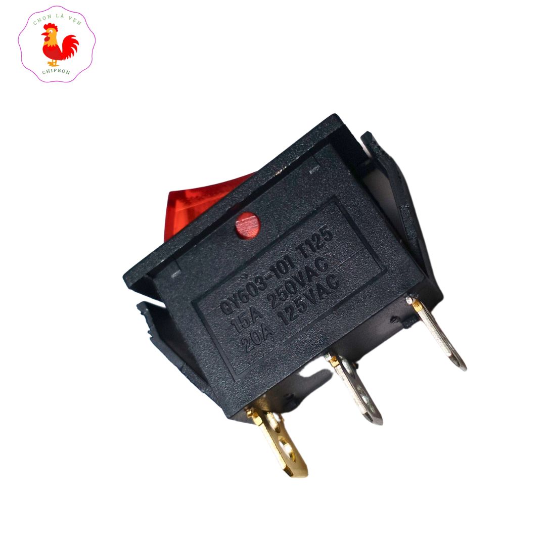 Công Tắc Bập Bênh Có Đèn 15A 3 Chân KCD3