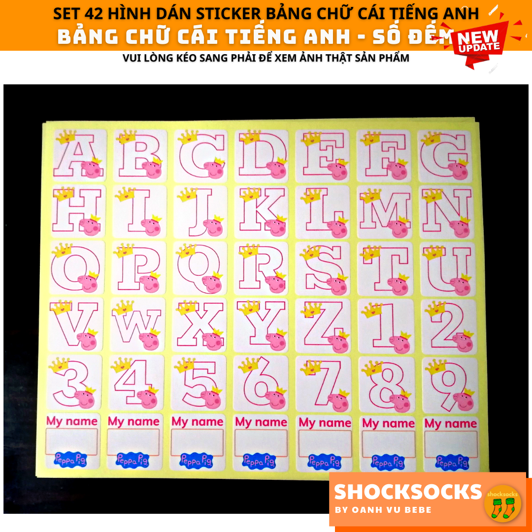 🔥42 HÌNH DÁN STICKER BẢNG CHỮ CÁI ABC 🔥
