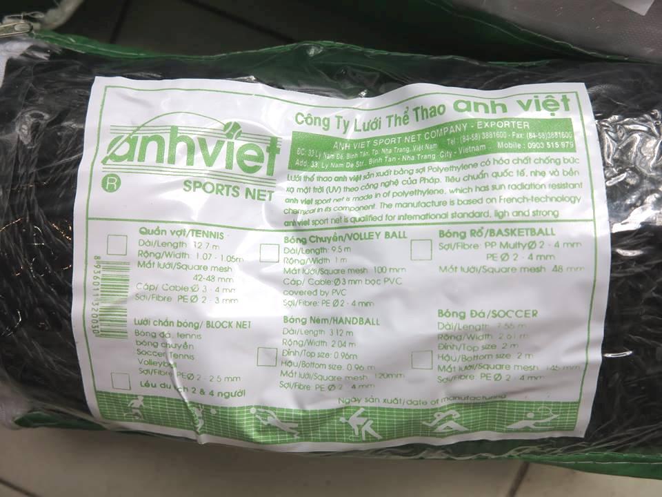 Lưới bóng chuyền cáp anh việt (9.5mx1m) mắt lưới 100mm