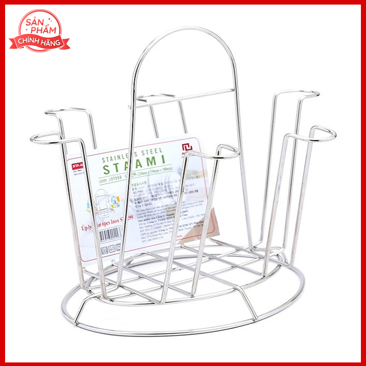 Giá úp cốc ly inox hình tròn StaAmi Hàn Quốc ST-299 inbox sáng bóng không hoen gỉ