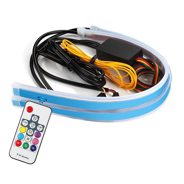 Bộ 2 led mí AUDI ô tô xe máy chạy đuổi nhiều màu chịu nước có điều khiển hàng cao cấp