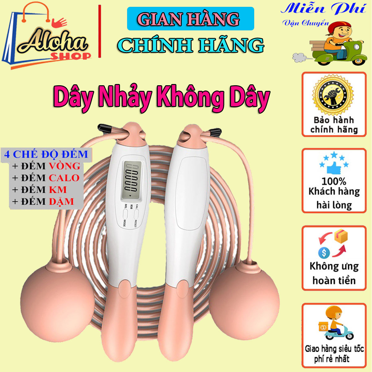 Dây nhảy không dây thể dục đếm số calo tại nhà, Dây nhảy thể dục giảm cân 4 chế độ, chống trượt - Dây nhảy không dây thể dục có tạ, dây nhảy không dây tự đếm, dây nhảy thể lực giảm cân