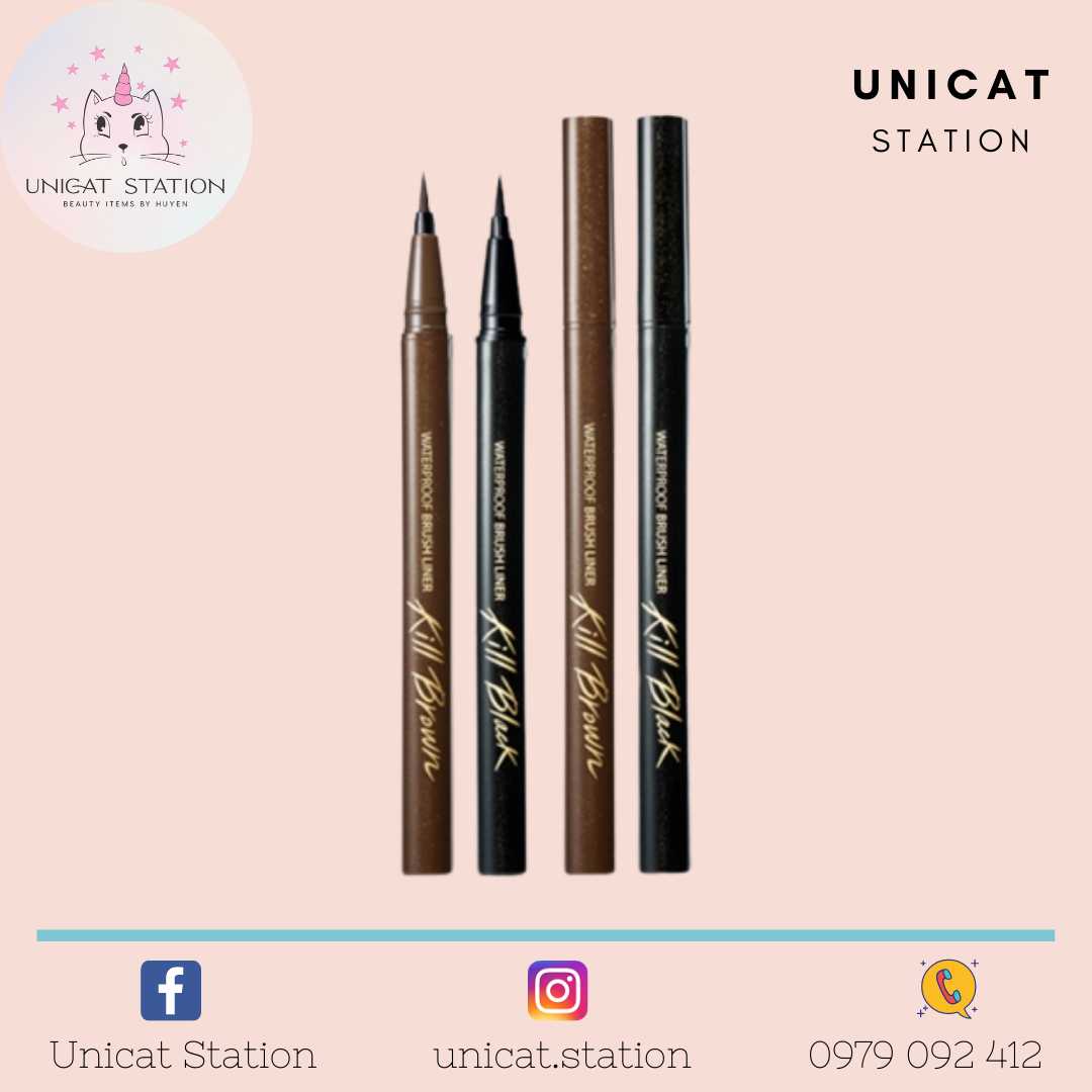 Kẻ Mắt CLIO Waterproof Brush Liner Kill Brown/Black