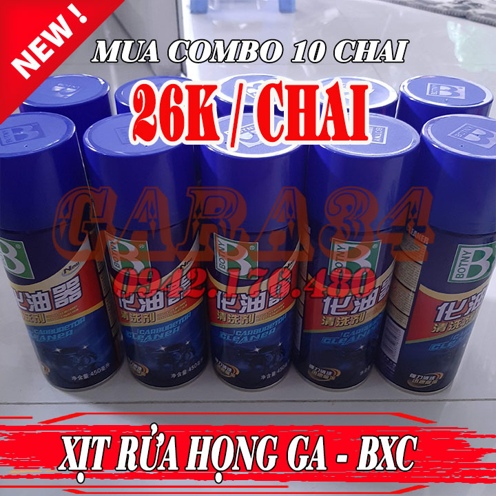 [SIÊU RẺ CHÍNH HÃNG] COMBO 12 CHAI XỊT RỬA HỌNG GA - BÌNH XĂNG CON