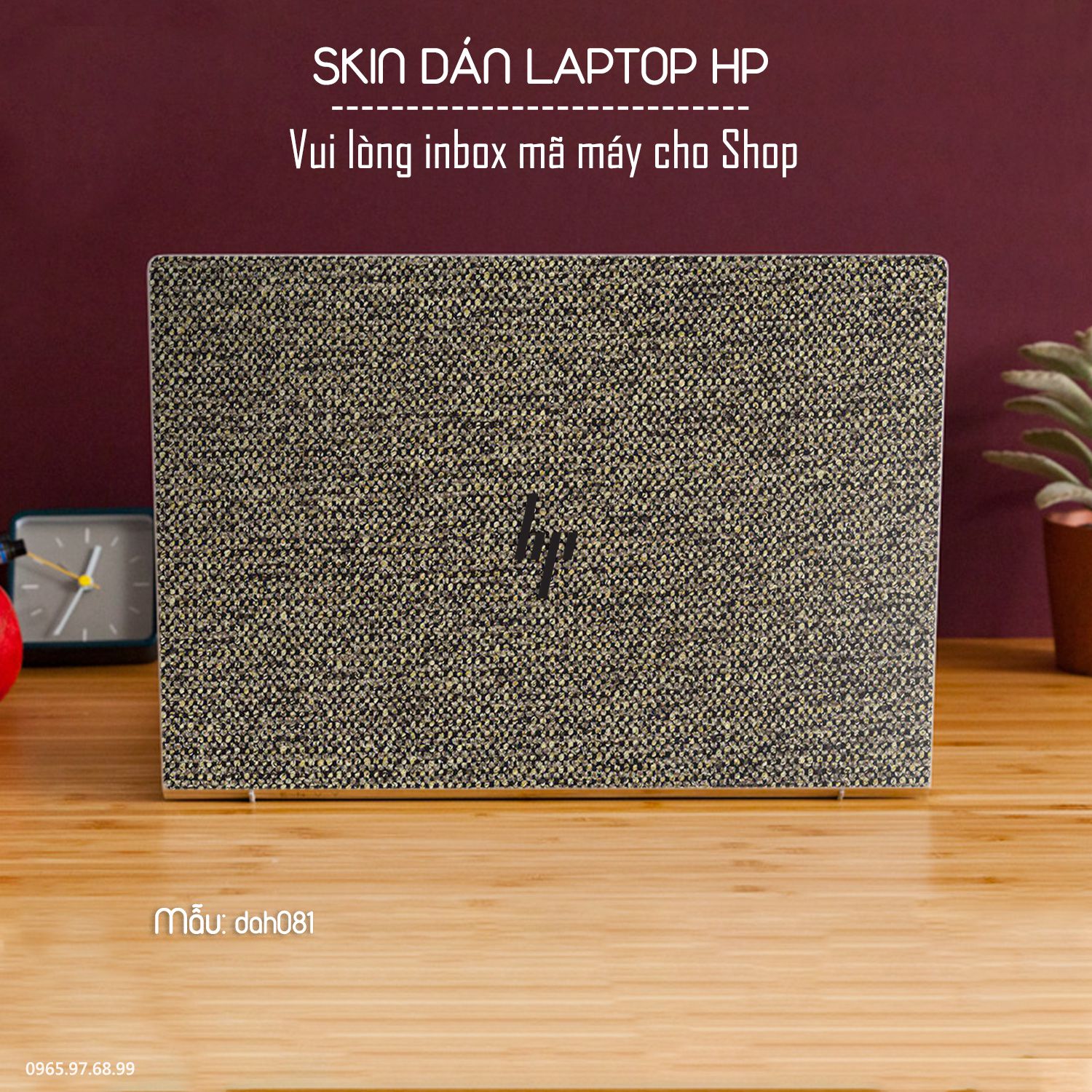 Decal Skin dán Laptop HP mẫu vân vải (inbox mã máy cho shop)