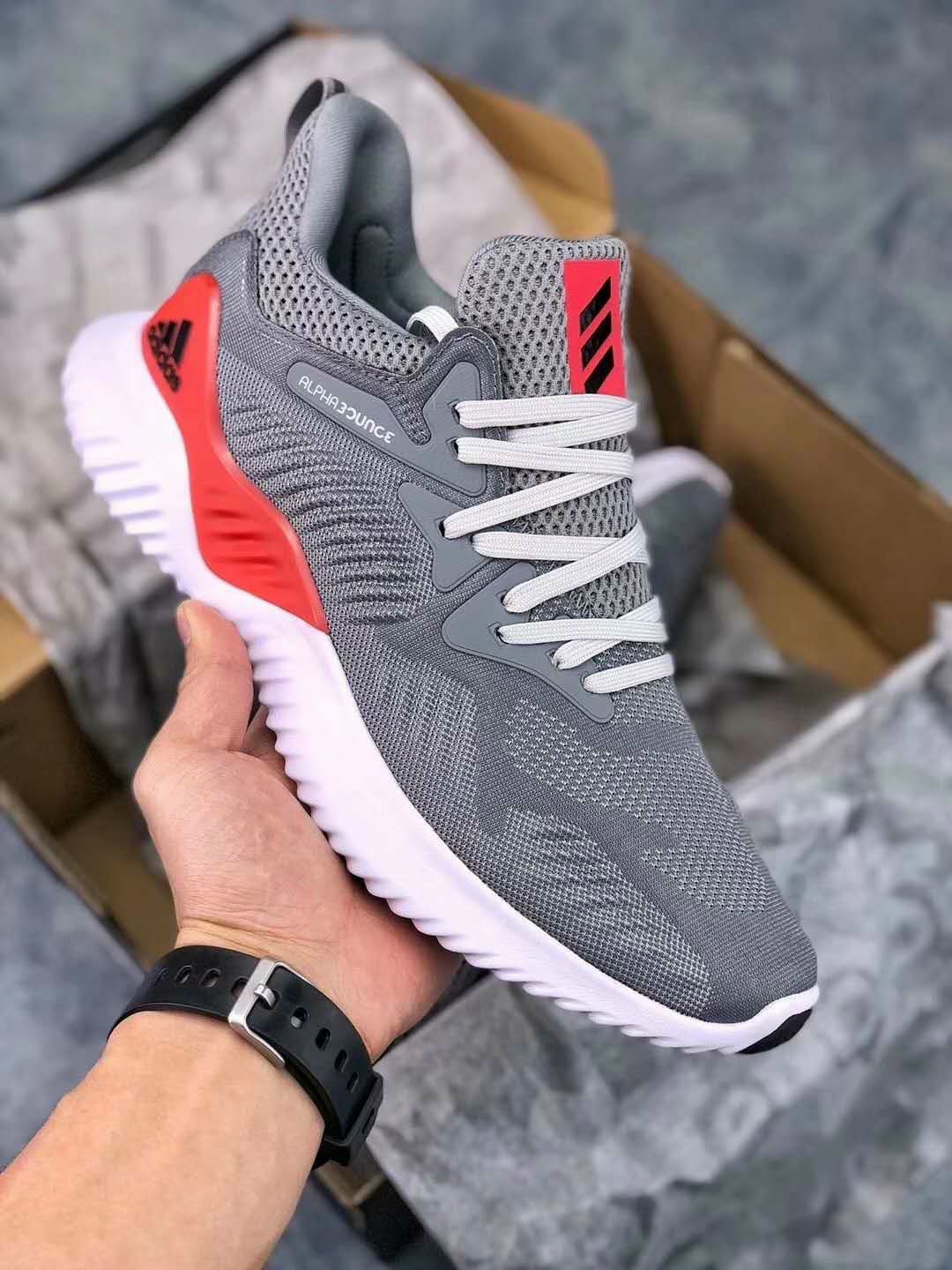 Giày thể thao Adidas Alphabounce Beyond Xám Đỏ