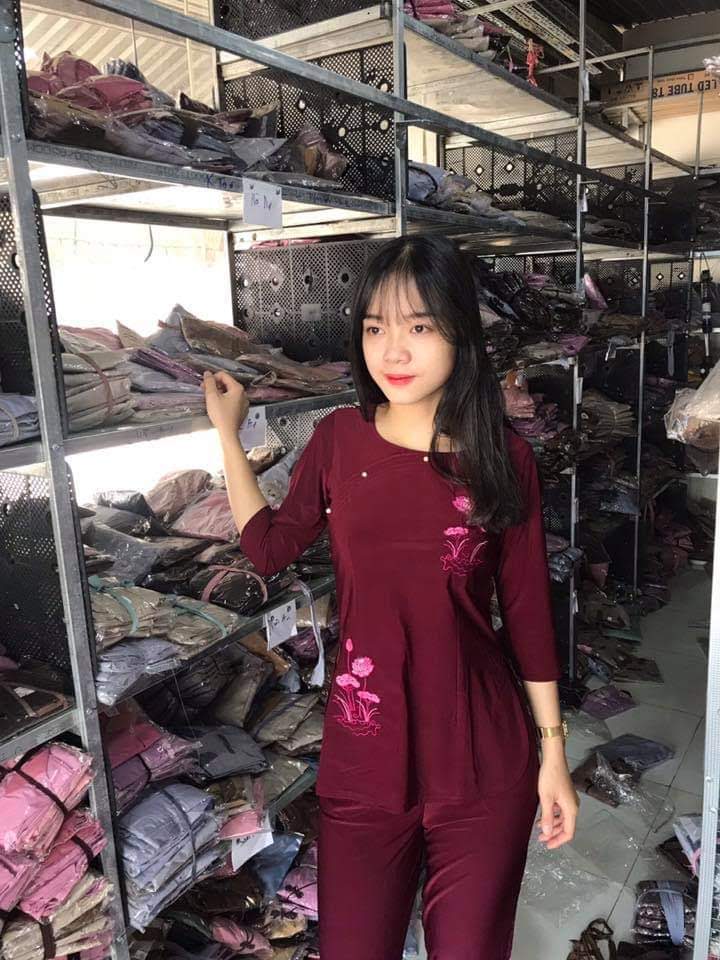 Đồ lam đi chùa, đồ phật tử nữ mẫu Xẩm thun