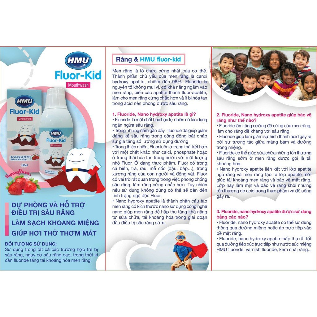 [Chính Hãng] Nước Súc Miệng HMU Fluor Kid Dành Cho Trẻ Em