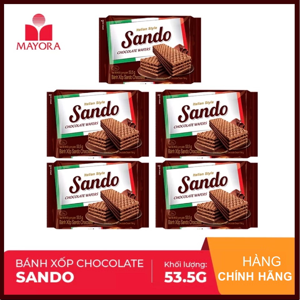 [HCM ship 2h] Combo 5 Bánh xốp Sando Chocolate 53.5gx5
