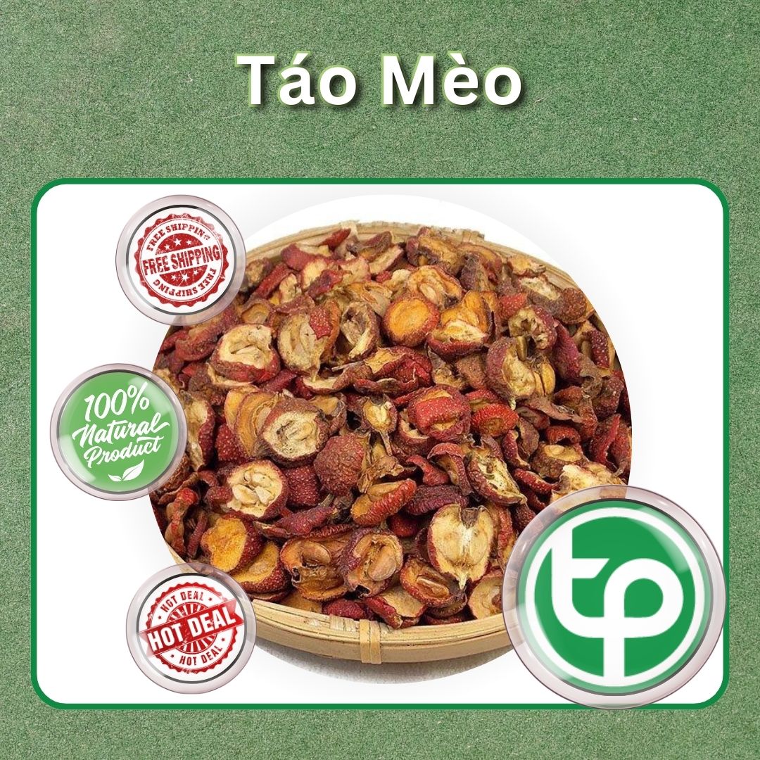 Sơn tra ( táo mèo) khô hàng sạch chất lượng cao loại 1kg - Chuyên dùng để ngâm rư.ợu hoặc sắc nước trà đều được - Hỗ trợ cải thiện sức khỏe - Thảo Dược Tấn Phát