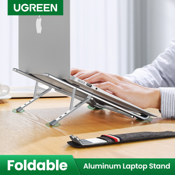 Bảng giá UGREEN Laptop Stand Adjustable Folding  Aluminum Alloy Anti-skid Notebook Table Holder  for 13-17.3 Inch Laptop for Macbook M1 Thinkpad with Free Flannel Bag Phong Vũ