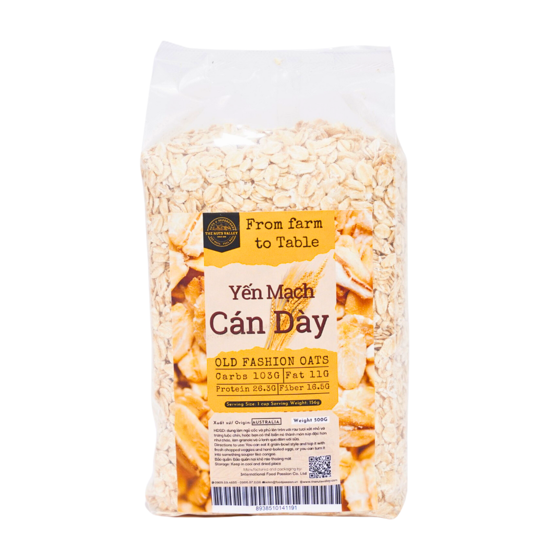 Yến Mạch Cán Dẹp Nguyên Chất – Ăn Kiêng, Ăn Dặm, Tốt Cho Tiêu Hóa, Eat Clean – Oats, The Nuts Valley