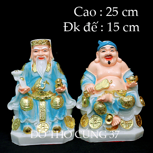 [ BỘ 3 ÔNG SIZE LỚN - MÀU XANH BIỂN ] THẦN TÀI +THỔ ĐỊA +THẦN TIỀN  [ COMPOSITE + BỘT ĐÁ ]