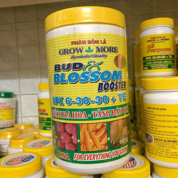 [HCM]PHÂN BÓN LÁ GROWMORE BLOSSOM (NPK 6-30-30 + TE) hũ 500gr