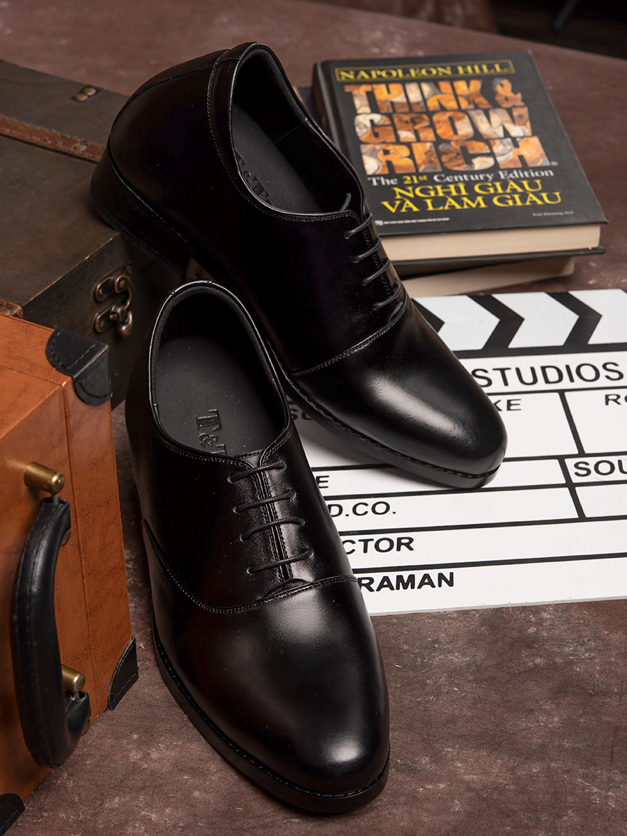 [8cm] men's height increasing shoes T & Tra s1012 black-inside secret High