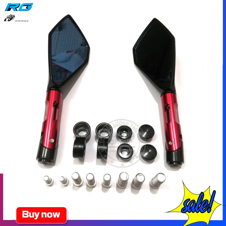 Gương Chiếu Hậu Rizoma 5 Cạnh - 1 Cặp Đỏ