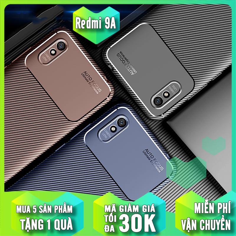 Ốp lưng cho Xiaomi Redmi 9A chống sốc Carbon