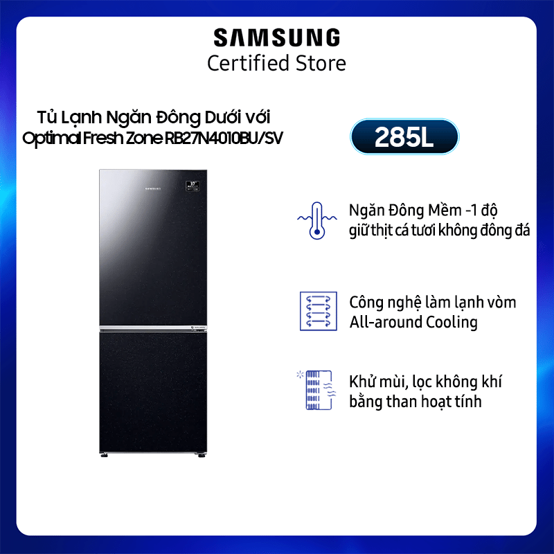 Tủ lạnh samsung inverter 280 lít rb27n4010bu/sv