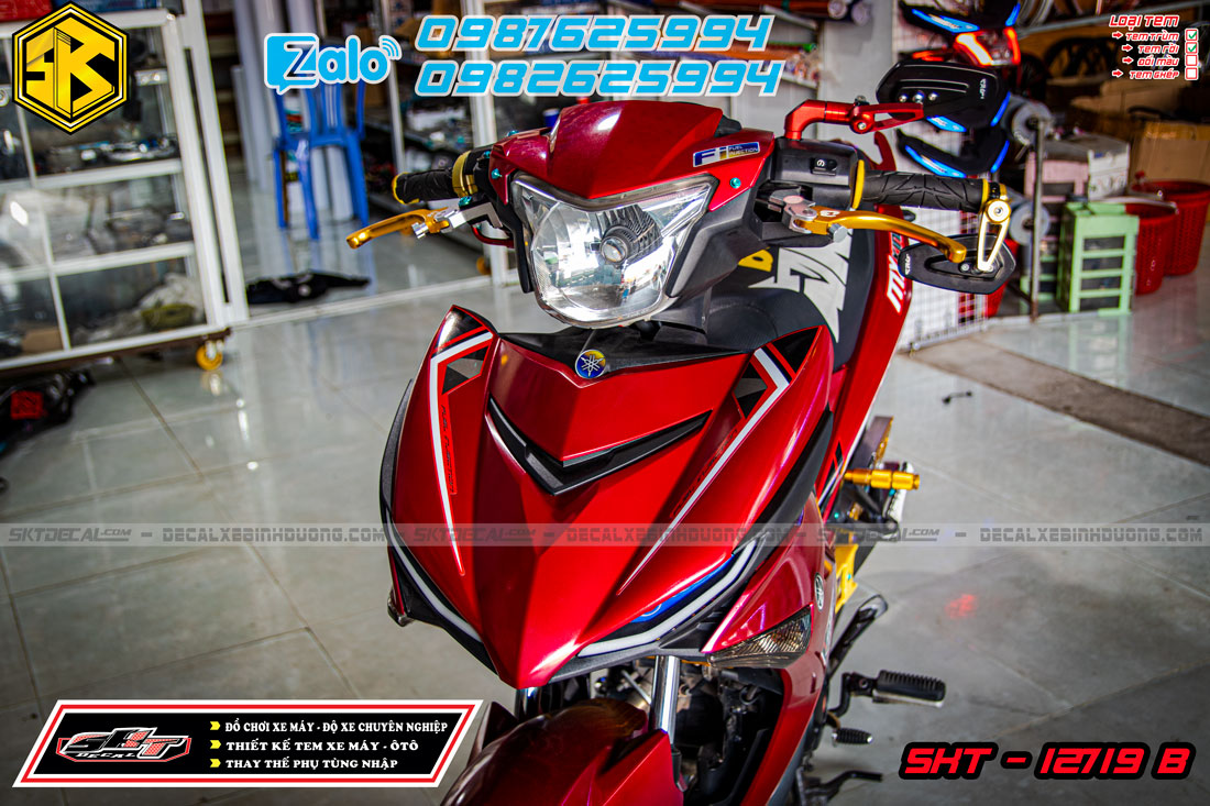 tem rời exciter 150 đỏ đen y15zr