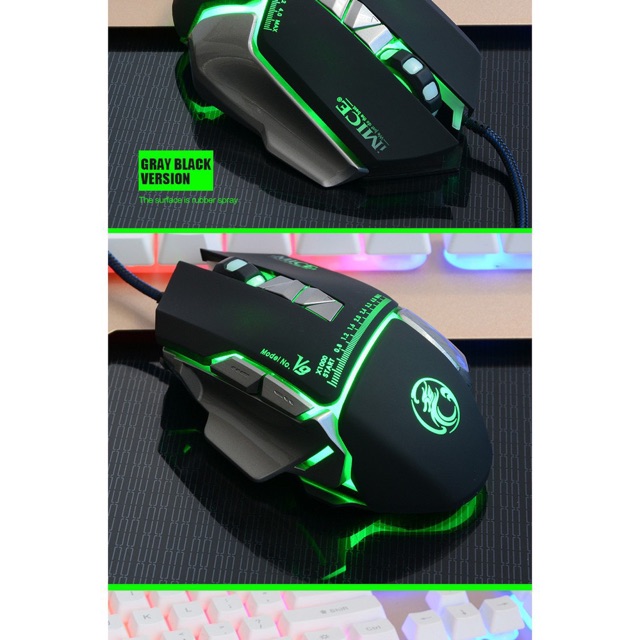 Chuột máy tính iMICE V9 Gaming (Dây dù, Led)