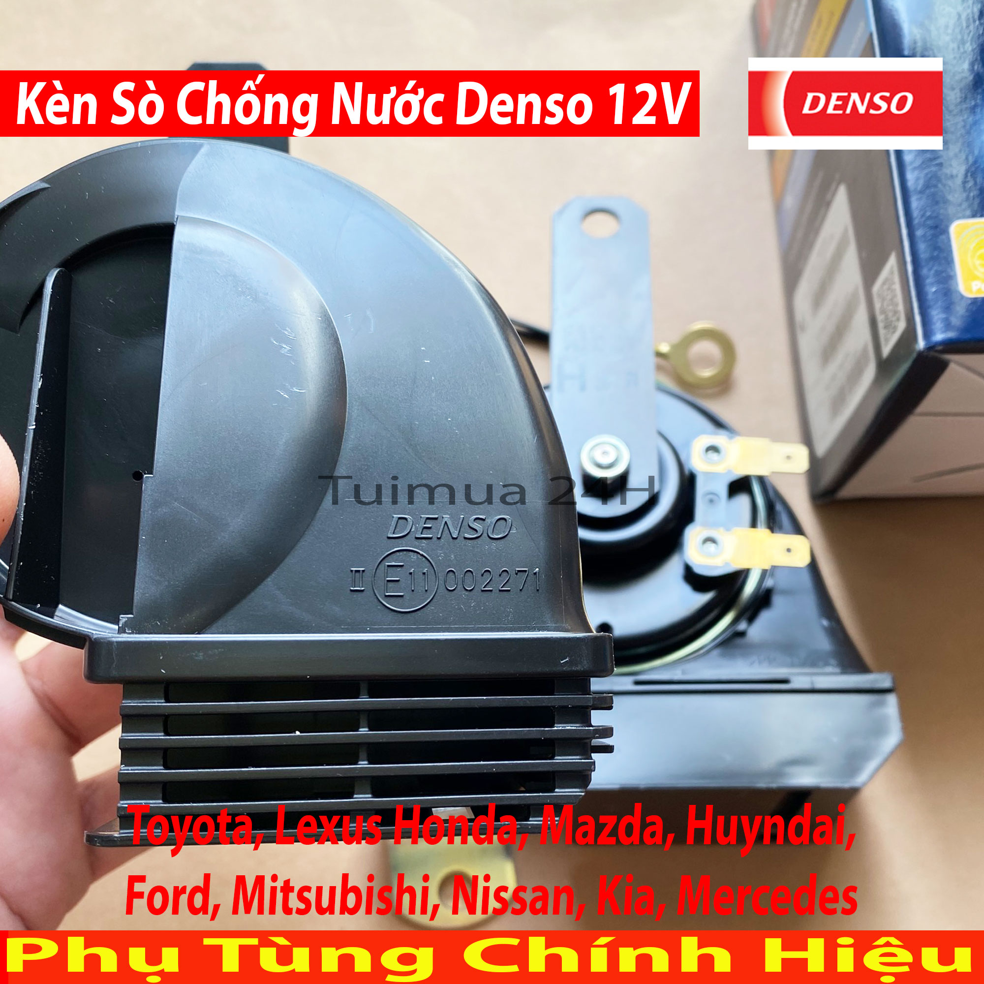 [HCM]Kèn Sò Chống Nước Denso 12V Độ cho Oto và xe máy