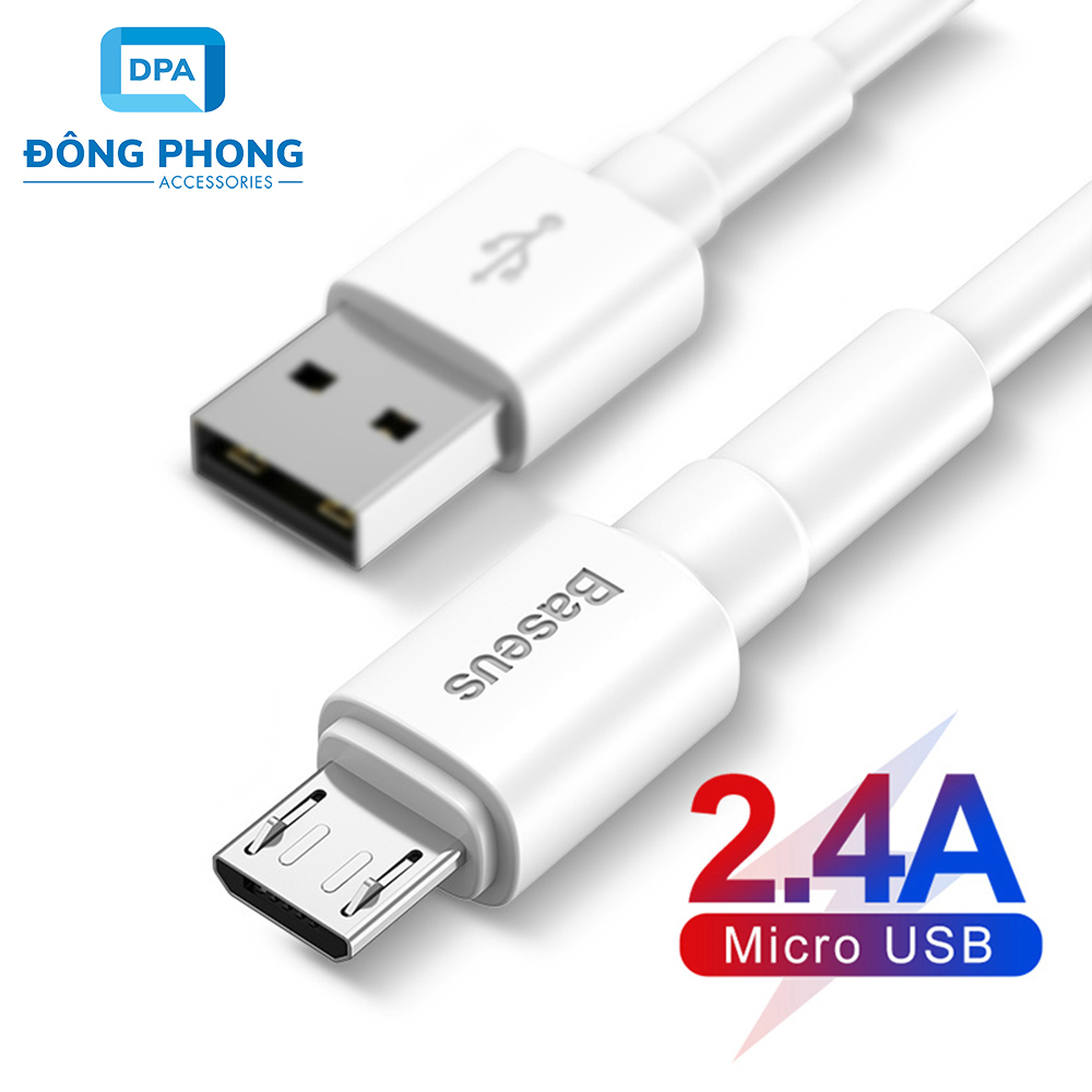 Cáp Sạc Nhanh Baseus Mini White Cổng Micro USB Chính Hãng ( Quick Charging & Sync Data TPE Cable )