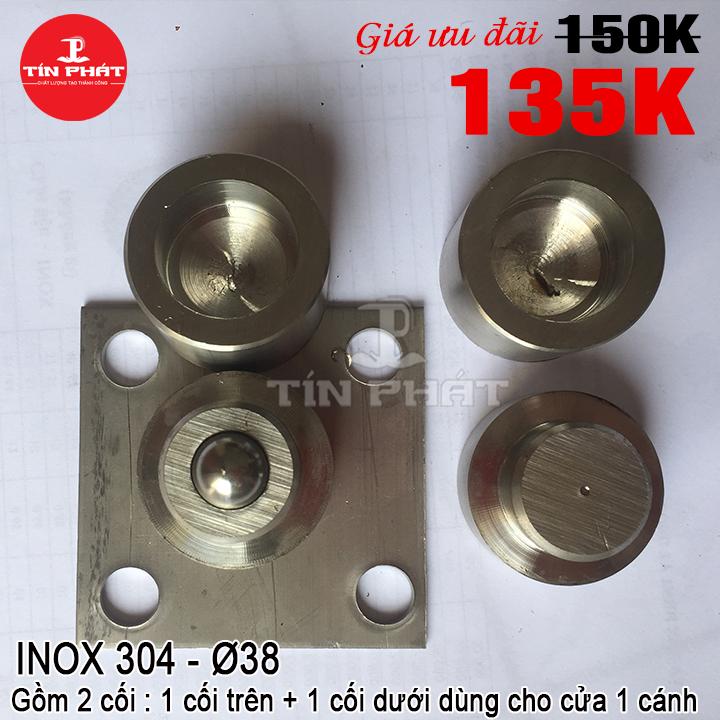 Bộ 2 bản lề cối xoay cửa cổng chịu lực - Chất liệu Inox 304 - Đường kính Ø38