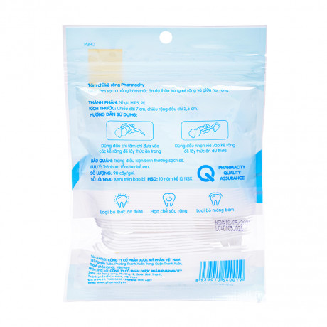 Tăm chỉ kẽ răng Pharmacity (Gói 90 cây)