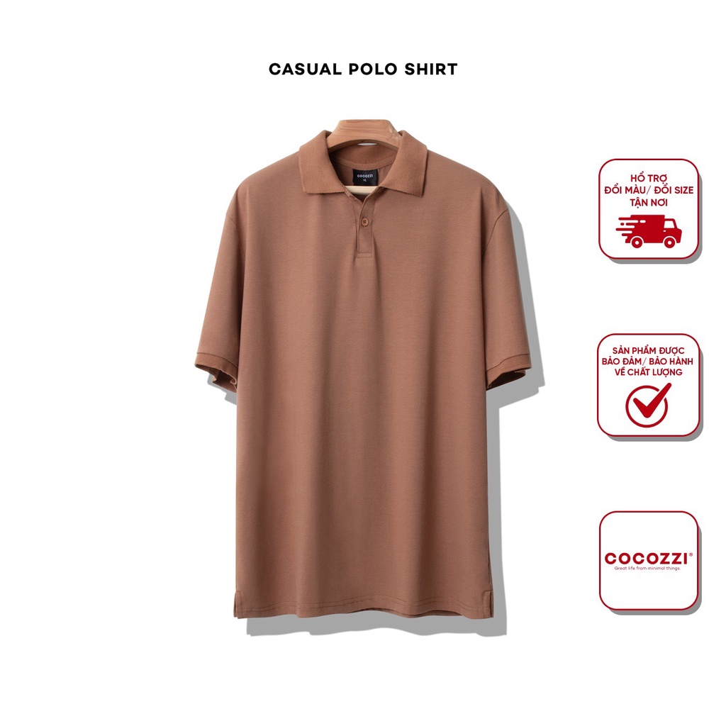Áo Polo nam màu Caramel Cơ bản Cocozzi - Casual polo shirt