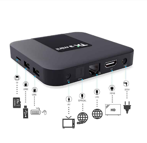[kèm khiển giọng nói] Android Tivi Box Tanix TX3 Mini - Ram 2GB Rom 16GB Android 9.0 wifi 5g - Bluetooth 4.0 Android TV Box TX3 chạy siêu mượt