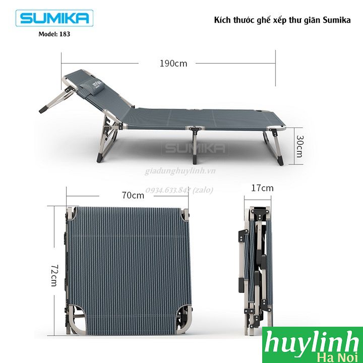 Giường xếp gấp văn phòng Sumika 183 [190 x 70 cm]