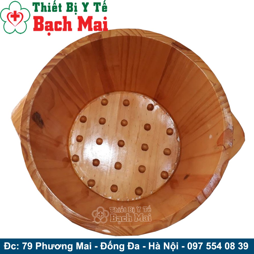 Chậu Ngâm Chân Gỗ Thông Có Hạt Massage