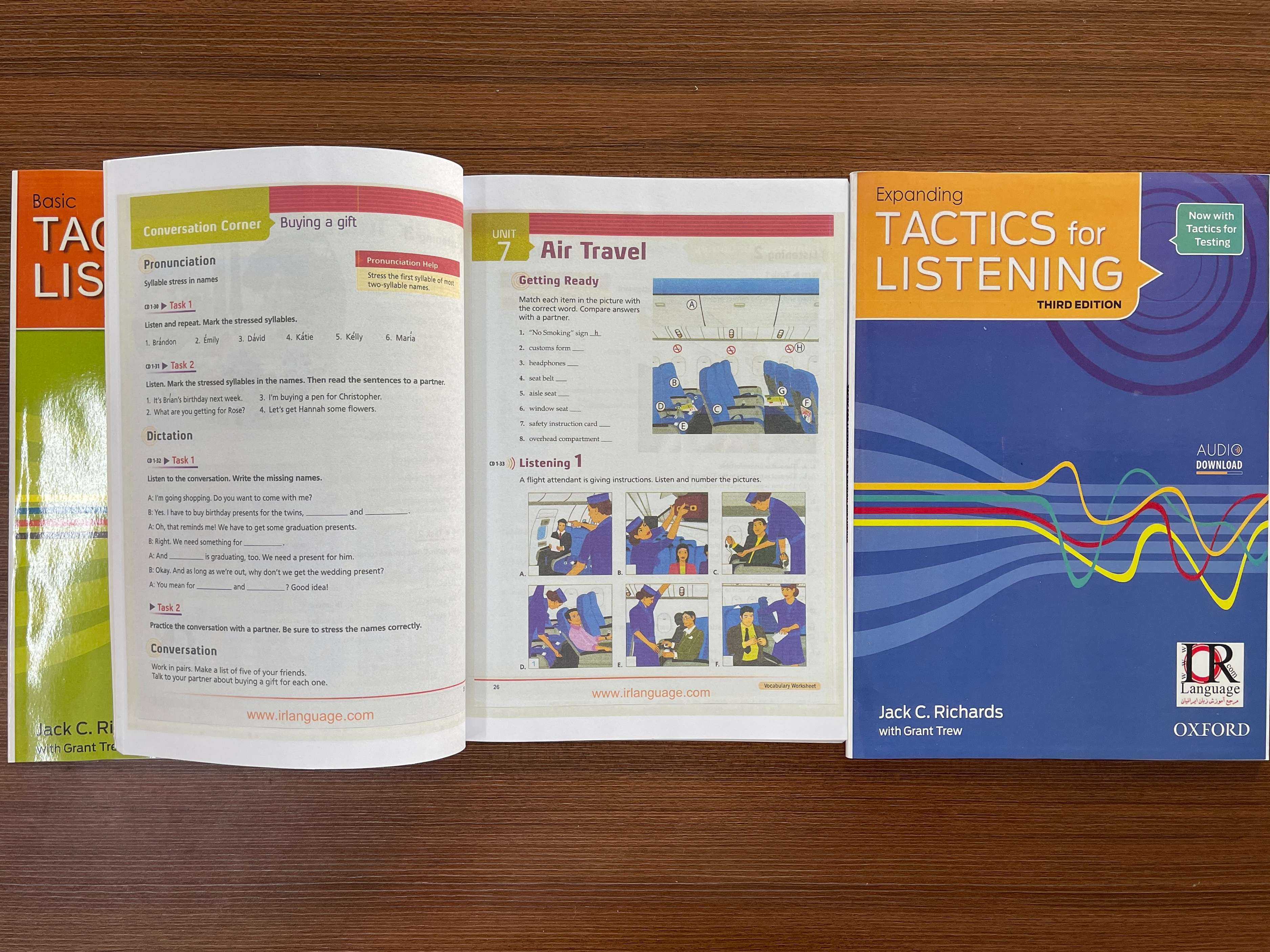 Bộ sách Tactics for Listening Basic Developing Expanding, file nghe và đáp án gửi qua mail