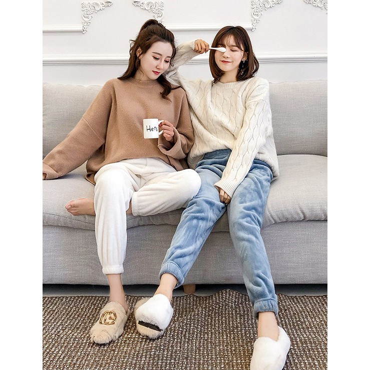 Quần Ngủ Nữ, Quần Lông Cừu Mềm, Siêu Ấm Hãng DStudio