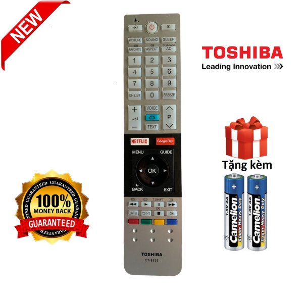 Bảng giá Điều khiển tivi Toshiba giọng nói CT-8536 giọng nói - Chính hãng [ tặng kèm pin ]