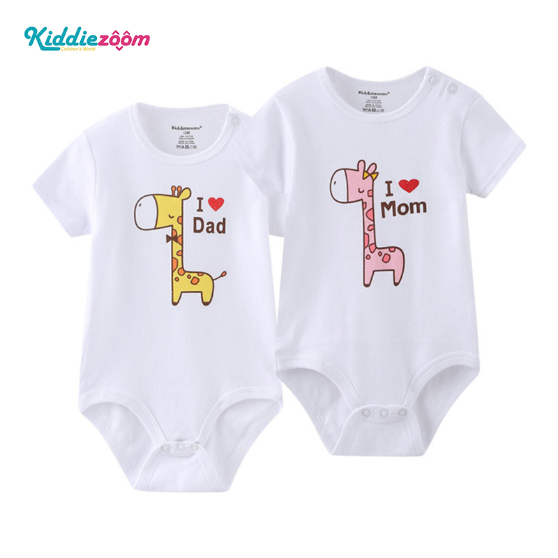 Kiddiezoom 2PCS newborn clothes cotton baby clothes love mama and papa 0-12months